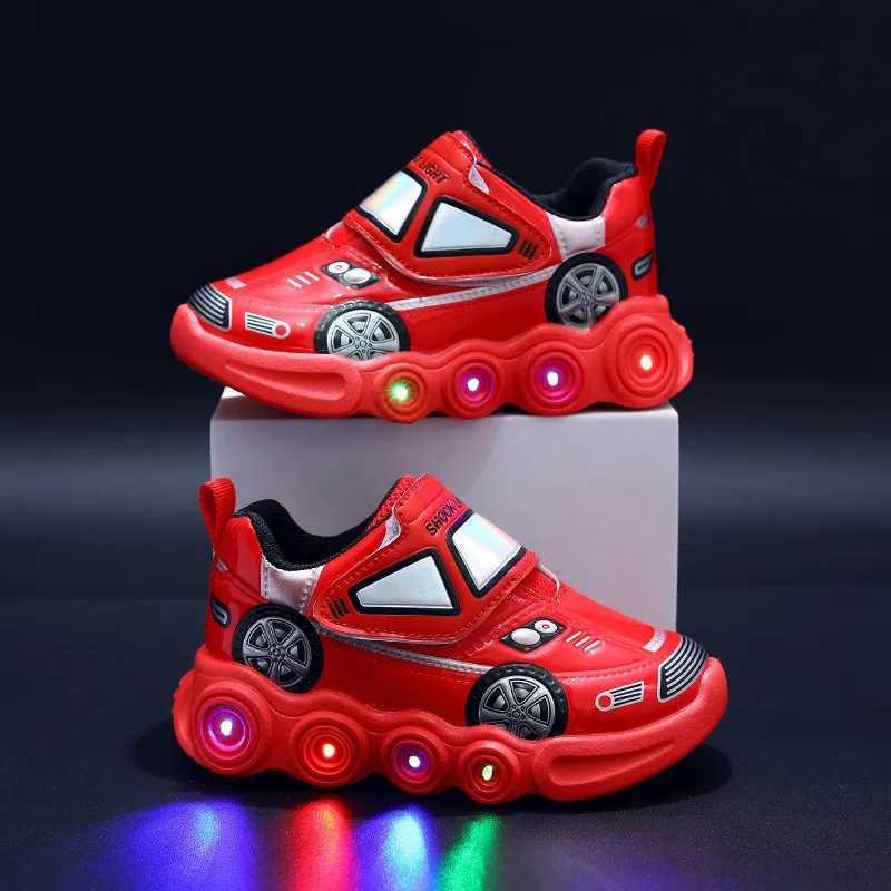 Tenis childrens LED shoes car luminous childrens casual sports shoes anti slip breathable boys shoes fashionable luminous sports shoes TenisXJ250318
