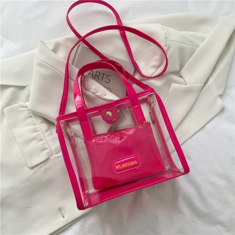 Women Transparent Clear Purse Crossbody Shoulder Bags with Removable Strap Stadium Approved Bags Zipper Closure 250314