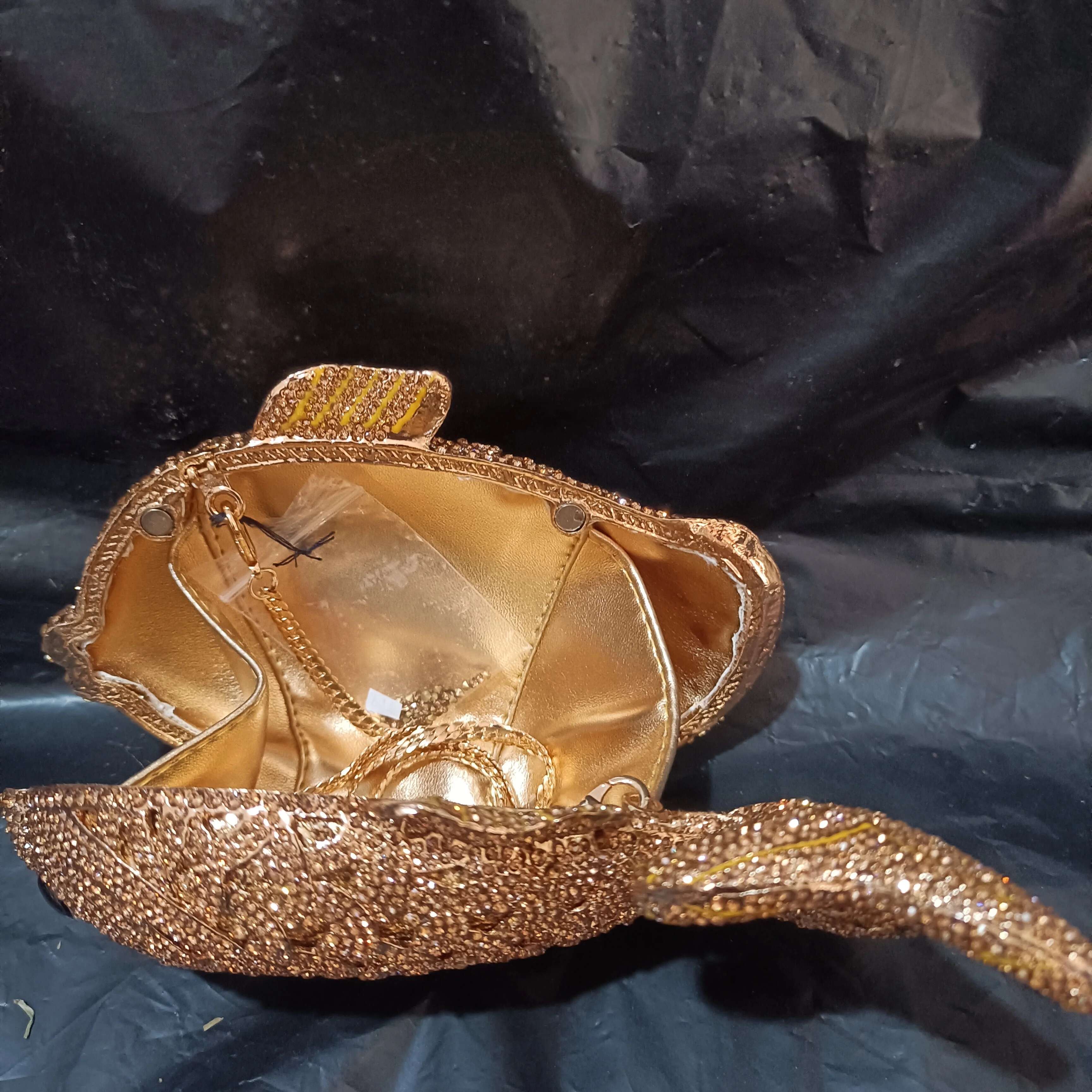 Women Fish Rhies Clutch Purse Gold Stones Evening Minaudiere Bags Wedding Bridal Handbags Party Dinner Purses Clutches Bag