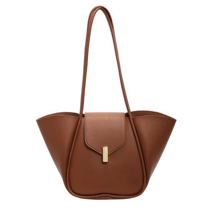 Wen Fashion Shoder Bag PU Leather Simple Tote Handbag Adjustable Strap Work Handheld Bag Daily Bag for Fem Z250318