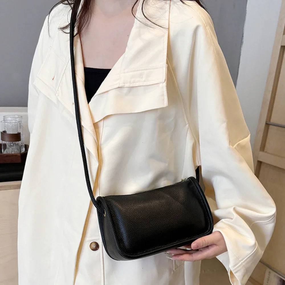 100%Real Cowhide Genuine Leather Sac Fashion Women Crossbody Bags for Ladies New High Capacity Shoulder Bag Handbag Female Purse R250318