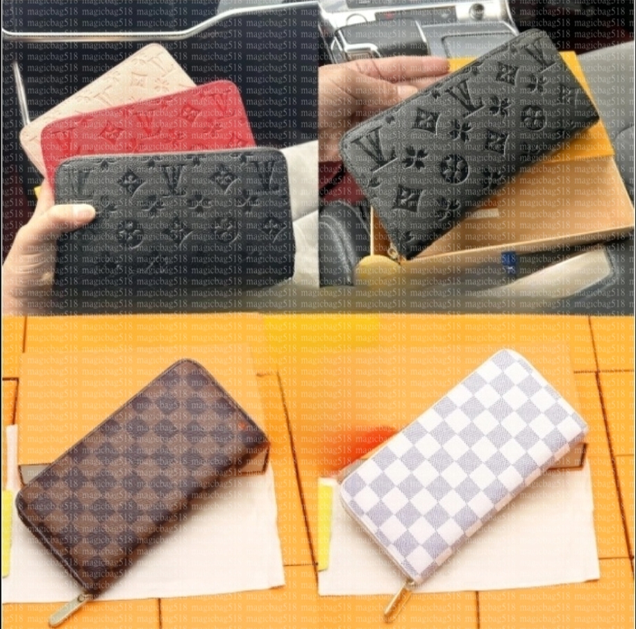 2025 Designer wallet Wholesale Fashion Luxury wallets Long style Single Zipper ORGANIZER Men Women Leather Wallet Lady purse card holder With Box 60017