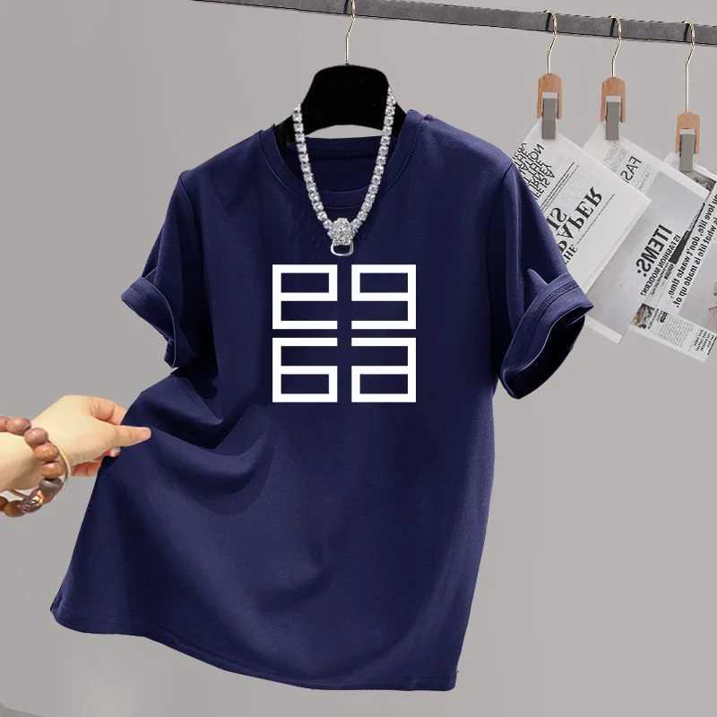 Womens Chic Y2k Printed T-shirt Summer Loose Short Sleeve Casual Loose Tops Cotton Comfortable Vintage PulloversT250318