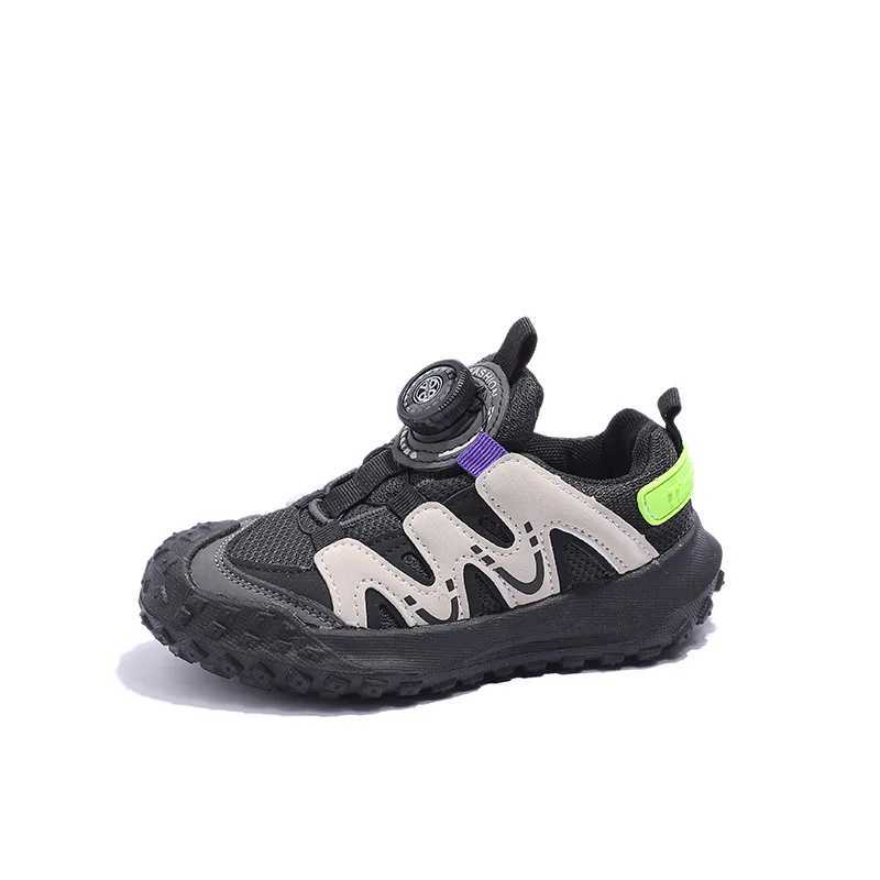 New Knob Boys Sports Running Striped Running Shoes Casual Sports Shoes Outdoor Breathable Mesh Girls Anti Slip Training Shoes I03076 W250318