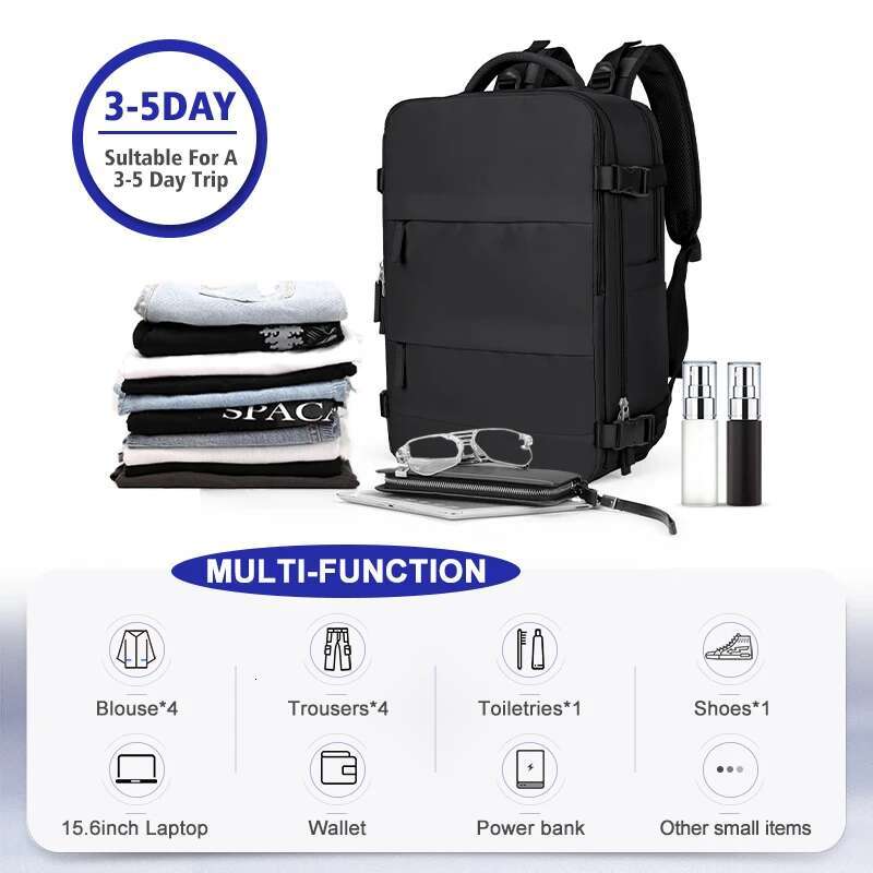 Large Travel For Men,Aire Flight Approved Waterproof Laptop Backpack,Anti Theft Carry On Backpack, Hiking Backpack