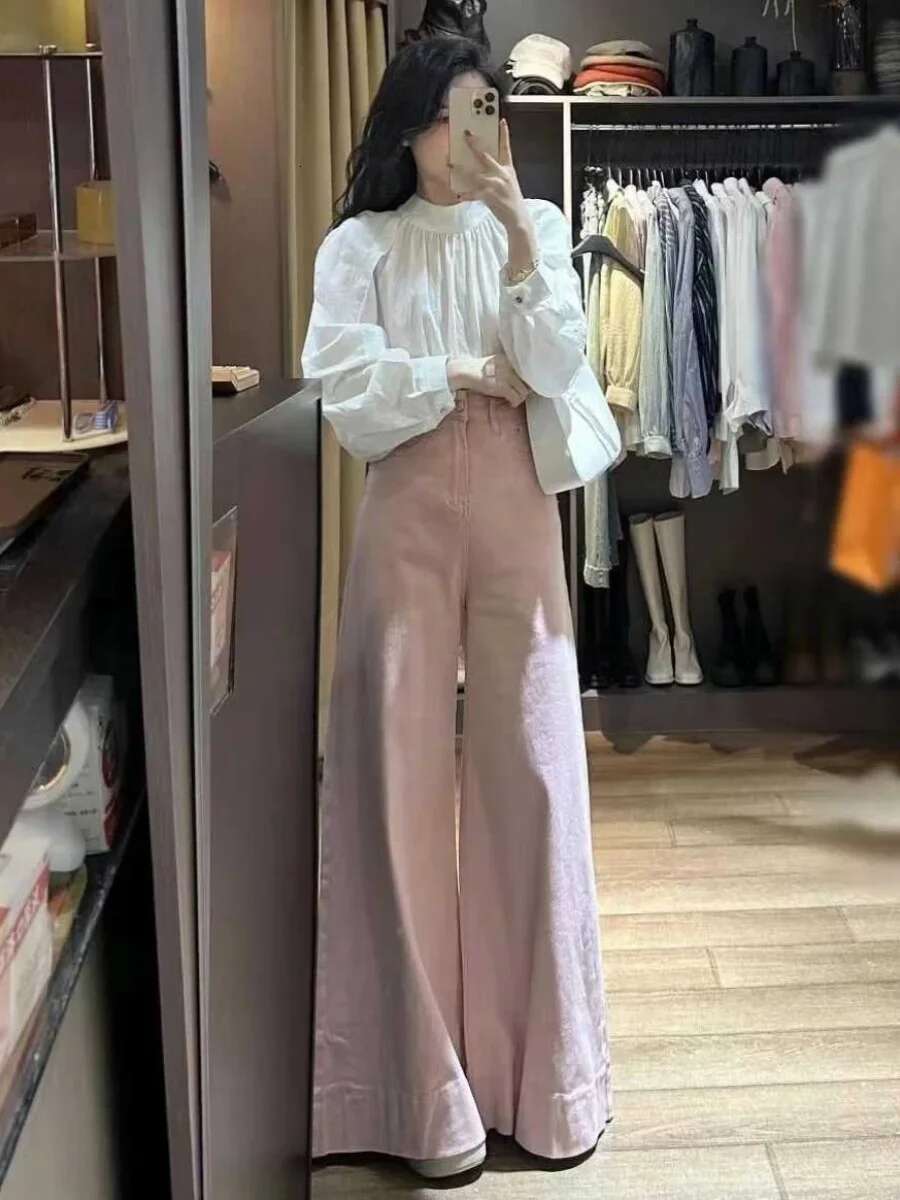 Blue Jeans Women Y2k American Hip Hop Vintage High Waisted Jean Straight Streetwear Casual Loose Large Size Wide Leg Denim Pants