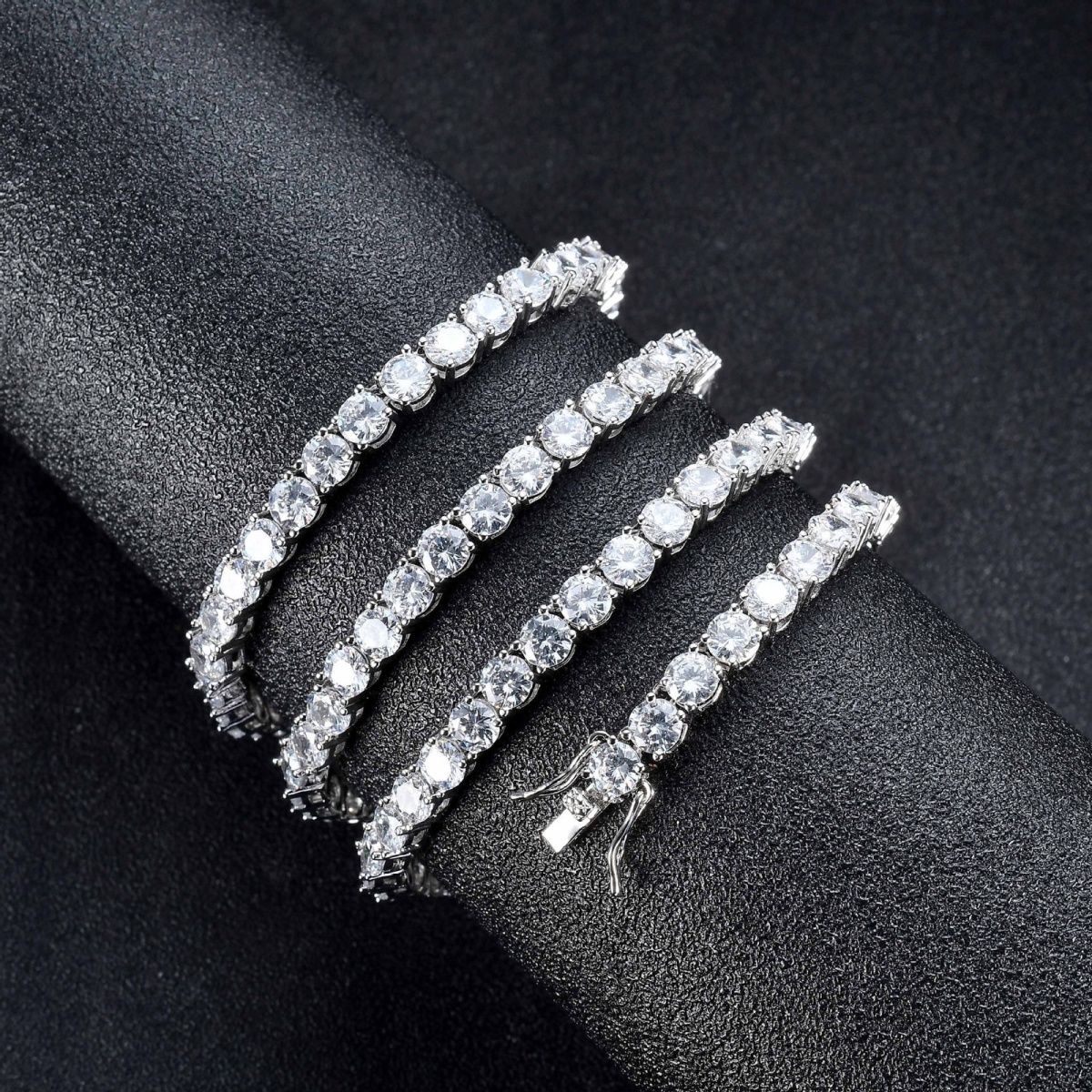Siert Real White 5mm Moissanite Tennis Pendant Necklace with Gold Chain
