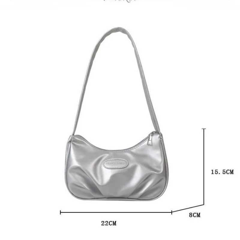 Simple Fem Fiable Underarm Bag Shoder Bag Solid Color Small Square Bag Design Pleated Bag Handbag Z250318