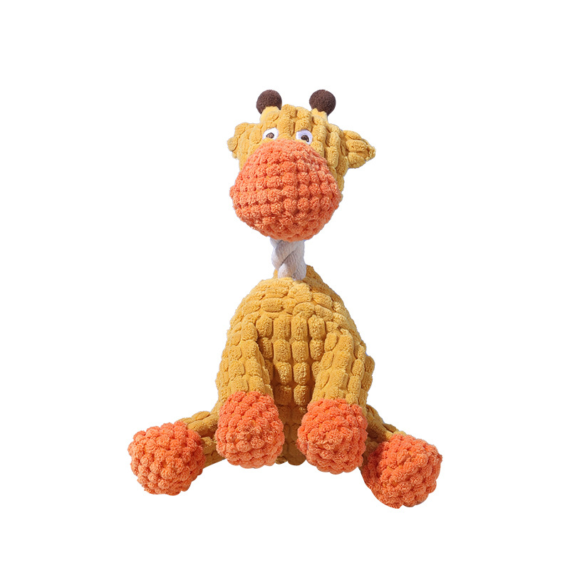 Fun Pet Toy Donkey Shape Corduroy Chew Toy For Dogs Puppy Squeaker Squeaky Plush Bone Molar Dog Toy Pet Training Dog Accessories