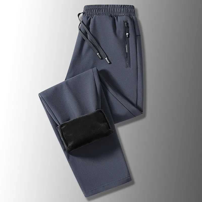 Winter cashmere mens wool warm and thick casual sports pants high-quality and fashionable brushed oversized jogging pants L-8XL W250318