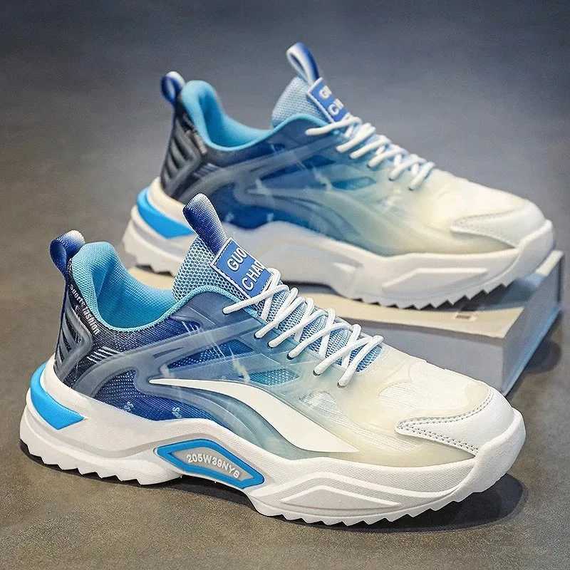Spring 2025 new casual Fi thick soled dad shoes student running sports shoes fashionable and breathable mens shoes Y250318