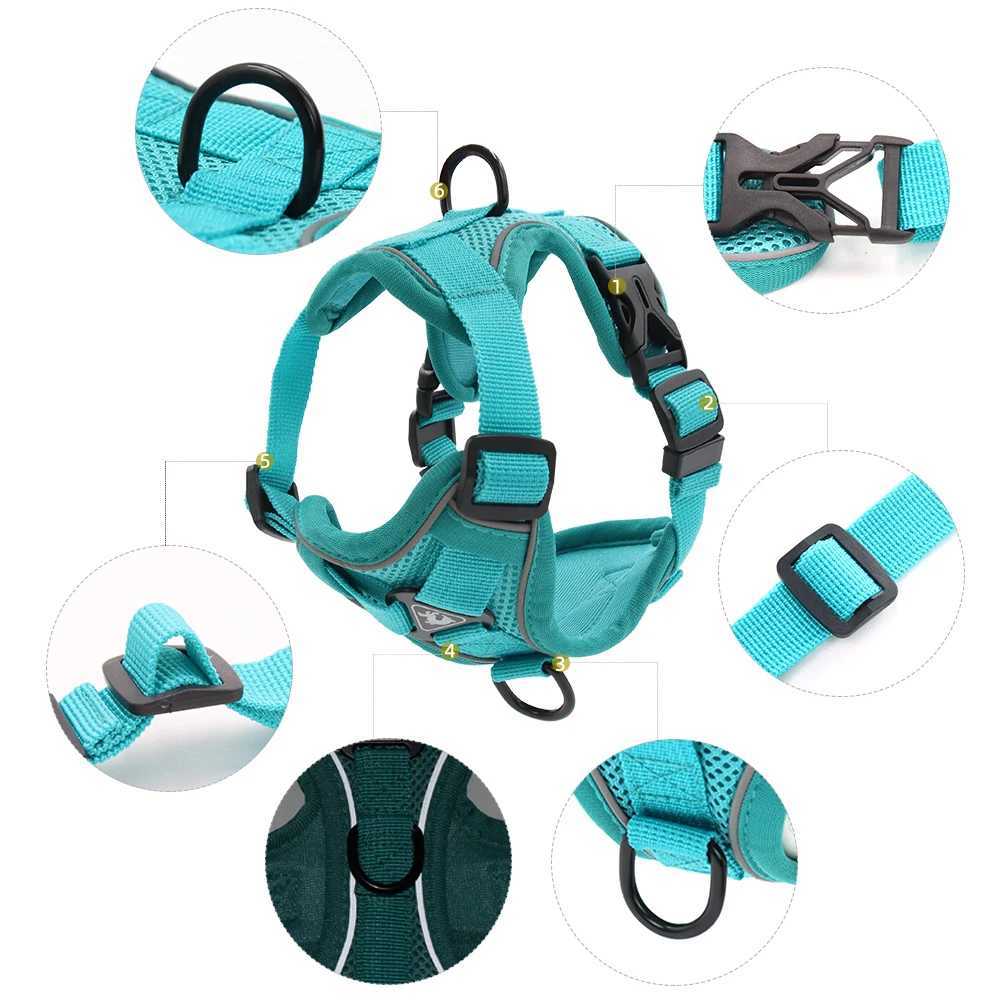Dog Cat Harness Escape Proof Breathable Leash for Walking Outdoor Easy Control Pet Dog Cat Leash Reflective HarnessT250318