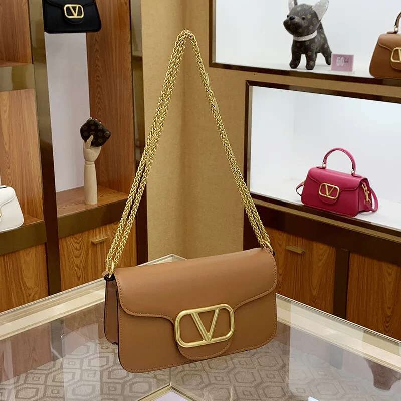 Women's Calf Leather Handbag Chain One-Shoulder Crossbody New Fashionable And Versatile High-Quality Women's Bag