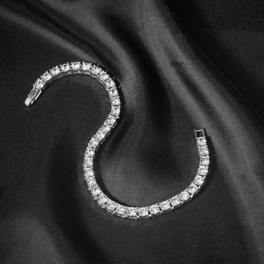 Classical 4MM Tennis Chain Iced Out Bracelet Necklace Men Fashion Hip Hop Jewelry Women 8/16/18/20/24inch Choker Punk Party Gift W250318