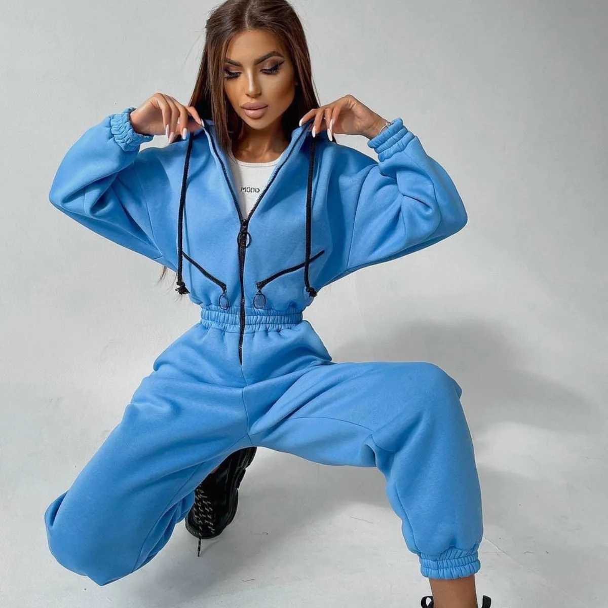 Womens Long Sleve Button Hoodie 2023 Autumn/Winter Casual Full Set Flce Sports Hoodie Womens Playsuit Sportswear X250318