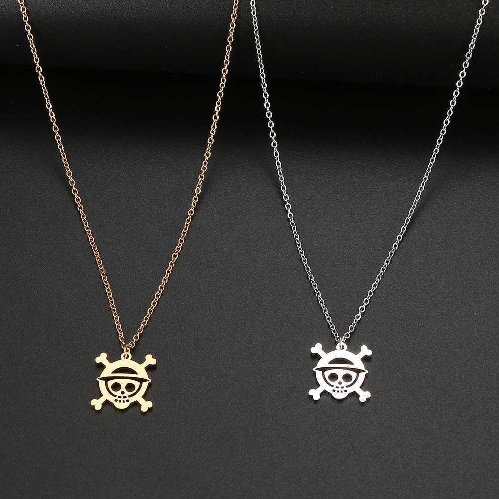 Stainless steel necklace skull pirate pendant chain necklace jewelry fashion necklace womens jewelry one gift W250318