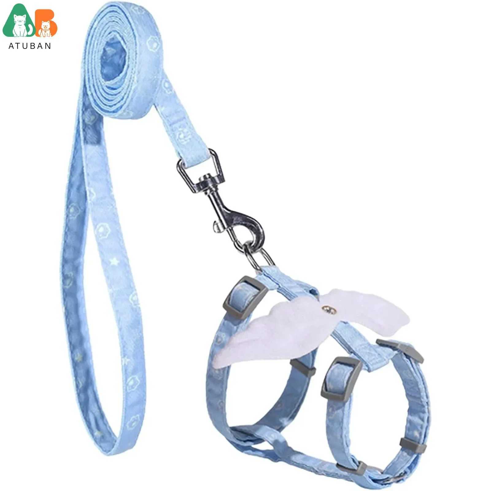 Adjustable Kitten Leash Cat Harness Cat Leash Anti-Escape Breathable Soft Vest Suitable for Outdoor WalkingAngel Wing Pet LeashT250318