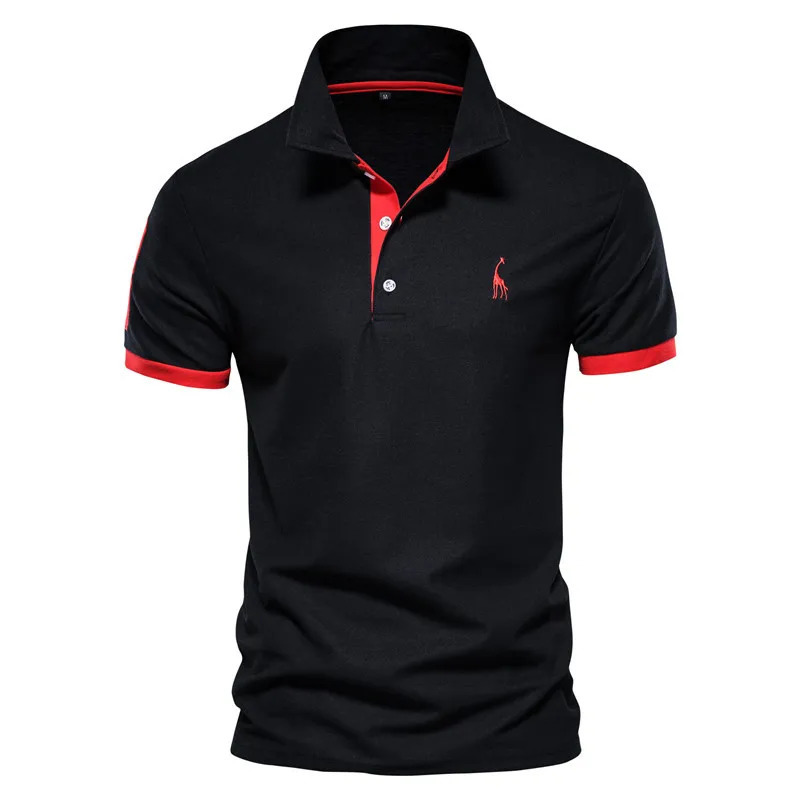 Summer Casual Sportswear Elastic Cotton Embroidered Short Sleeve Polo Shirt XS-5XL Large Size Business Social Quality Mens Top 250318