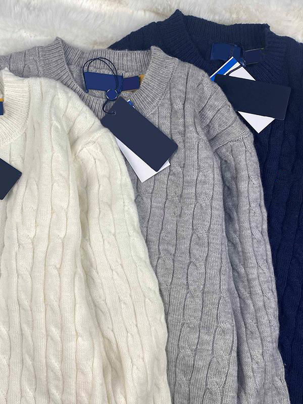 Men's Sweaters Designer Sweaters Warm Fried Dough Twists Lovers Sweater Women Embroidery Round Neck Knitwear S-XXL