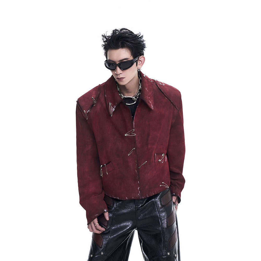 Men's coat STAR plush dirty knit men's thick cotton jacket