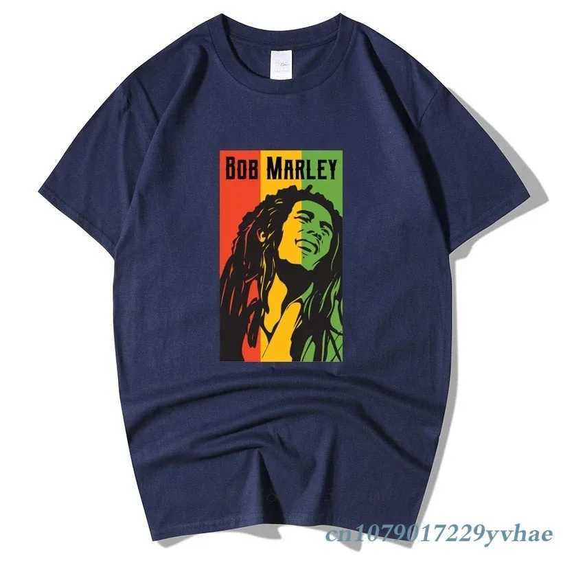 Bob Marley Rock Hip Hop Mens Summer Plus Street Clothing Casual Short Sleeve Round Neck Cotton Reggae Star T-shirtXJ250318