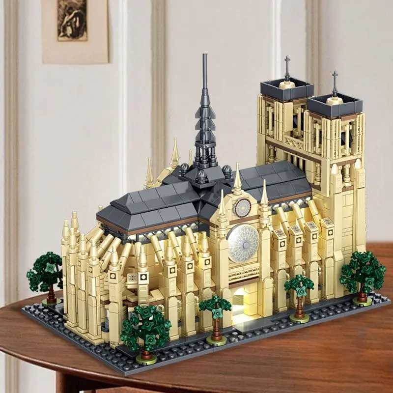 Notre-Dame de Paris Architectural Model Kit 21061 Collectible Building Blocks With Light Micro Bricks Toys Kid Adult GiftsXJ250318