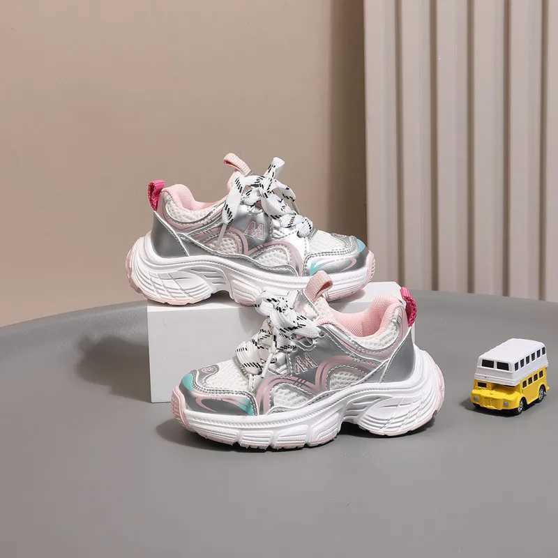 2024 New Autumn Childrens Shoe Mesh Breathable Preschool Girls Sports Shoes Soft soled Fashionable Boys Sports Shoes W250318