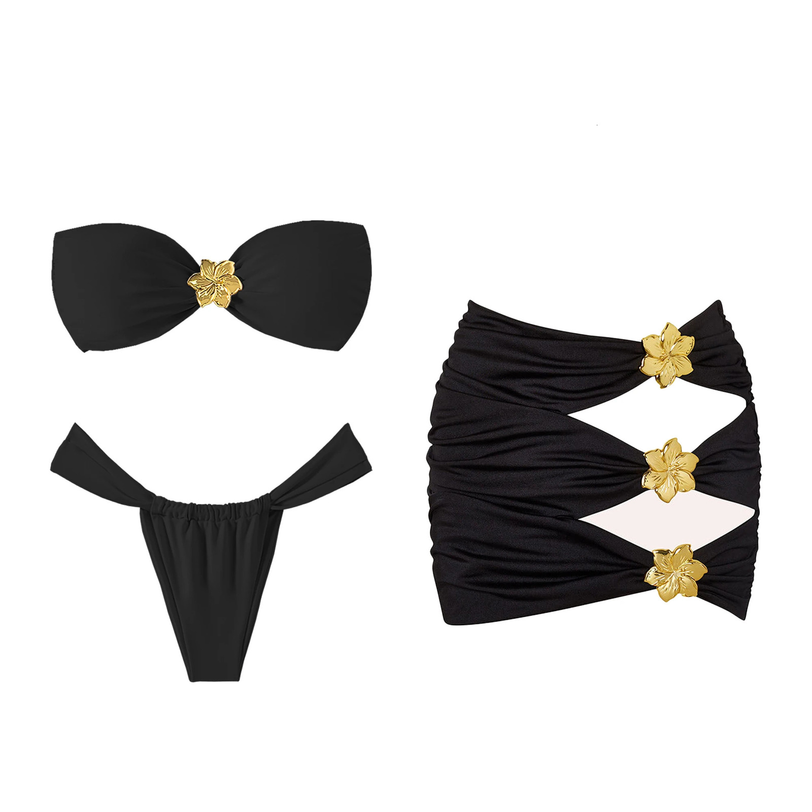 V Neck Bikini Women Ruffle Swimsuit Red Bikini Set Halter Swimwear High Leg biquini High Waist Beach Wear Swim 250318