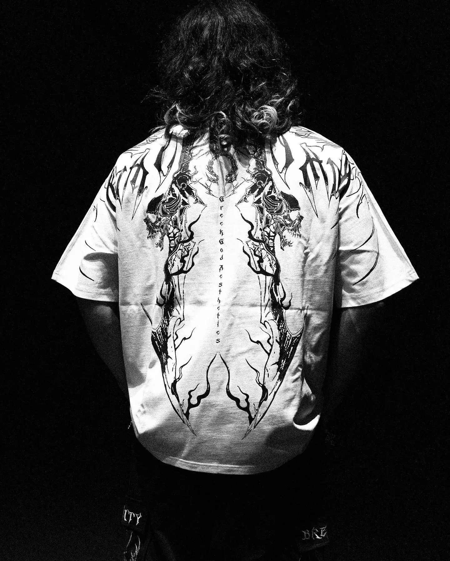 Y2K Trendy Skull Pattern T Shirt Harajuku Street Retro Short Sleeved Gothic Oversized Dark Style Fashion Top Clothing 250318
