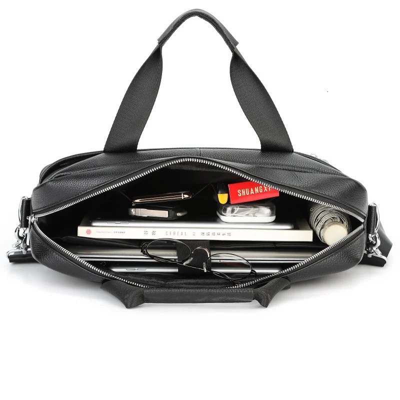 mens leather briefcase messenger bag vintage file shoulder mens office bag mens handbag 250317