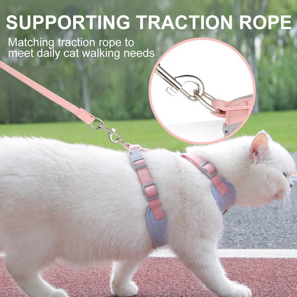 Breathable Nylon Mesh Dog and Cat Strap Set Soft Suede Fabric Dog and Cat Strap VestT250318