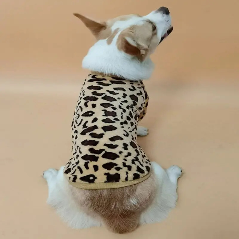 Soft Warm Dog Clothes Fleece Coat Pullover Leopard Pattern Thick Pet Sweater For Small Medium Large Dogs Cat Clothing 250318