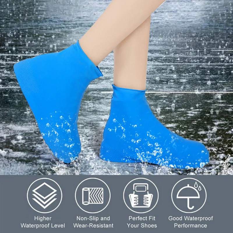 Waterproof Silicone Shoe Covers Reusable NonSlip WearResistant Rain Protector AntiSlip Boot For Outdoor Rainy Day 250318