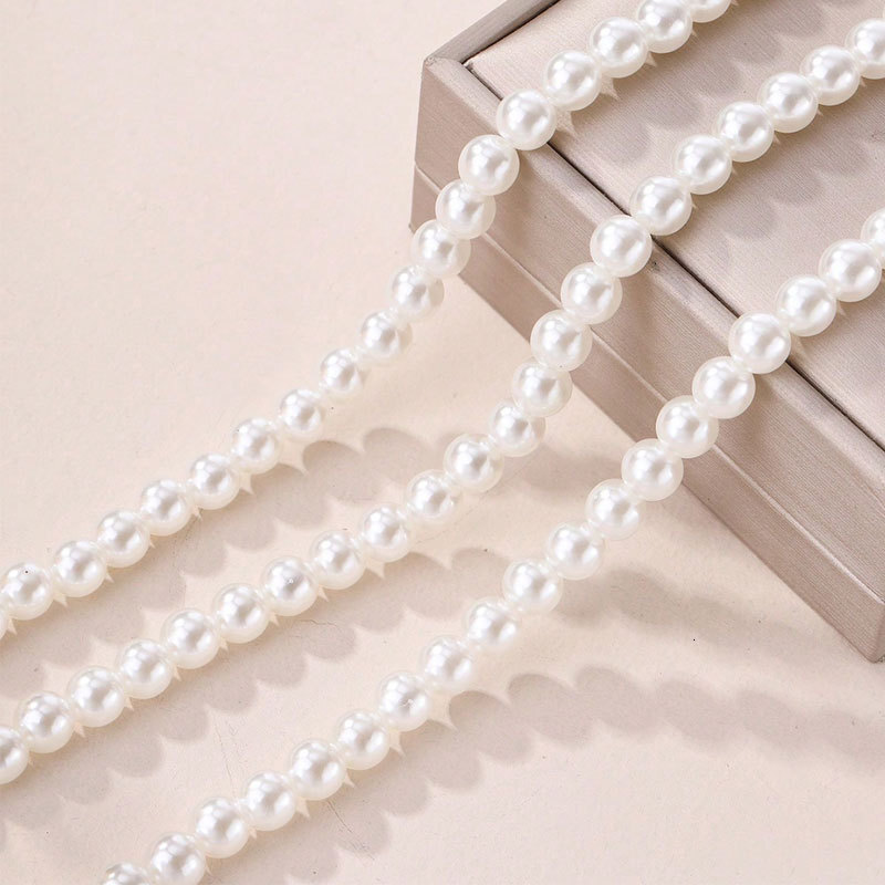 Three Layers With 8mm Imitation Pearl Necklace Women's Multi-layer Senior Sense Choker Collarbone Chain Jewelry