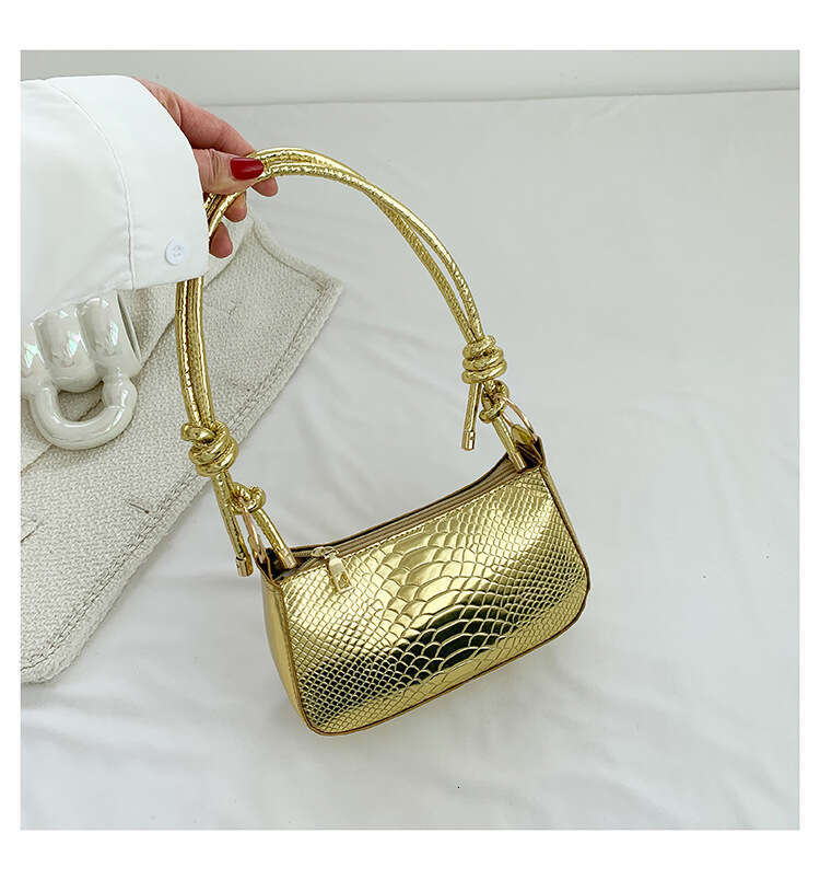 Crocodile Pattern Chain Underarm Minimalist Women's Shoulder 2023 Summer Trendy and Fashionable Foreign Style Bag