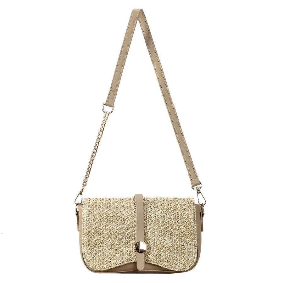 Pursefashion Pp Straw Women Shoulder Bags Weave Flap Crossbody Casual Summer Beach Bag Pu Leather Patchwork Underarm Purses