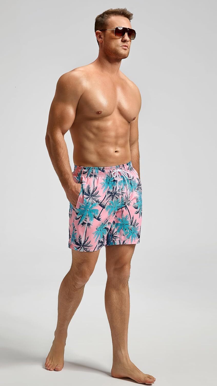 Men's Swim Trunks Quick Dry Shorts with Pockets Fashionable printed shorts