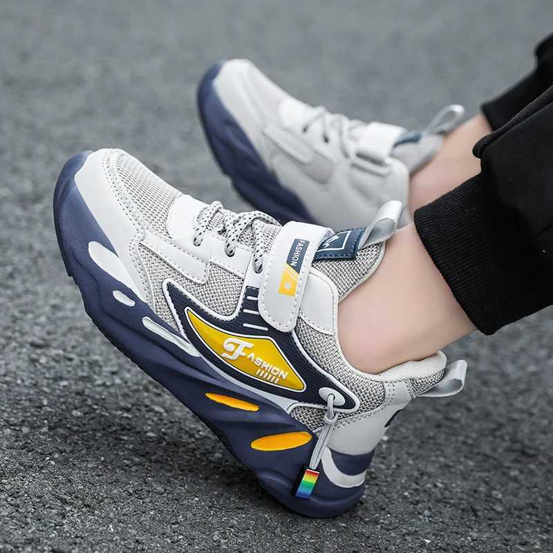 Kid Sneakers Sport Shoes for Boys Fashion Leather Children Breathable Mesh Comfort Shoes Casual Walking Outdoor Running ShoesXJ250318