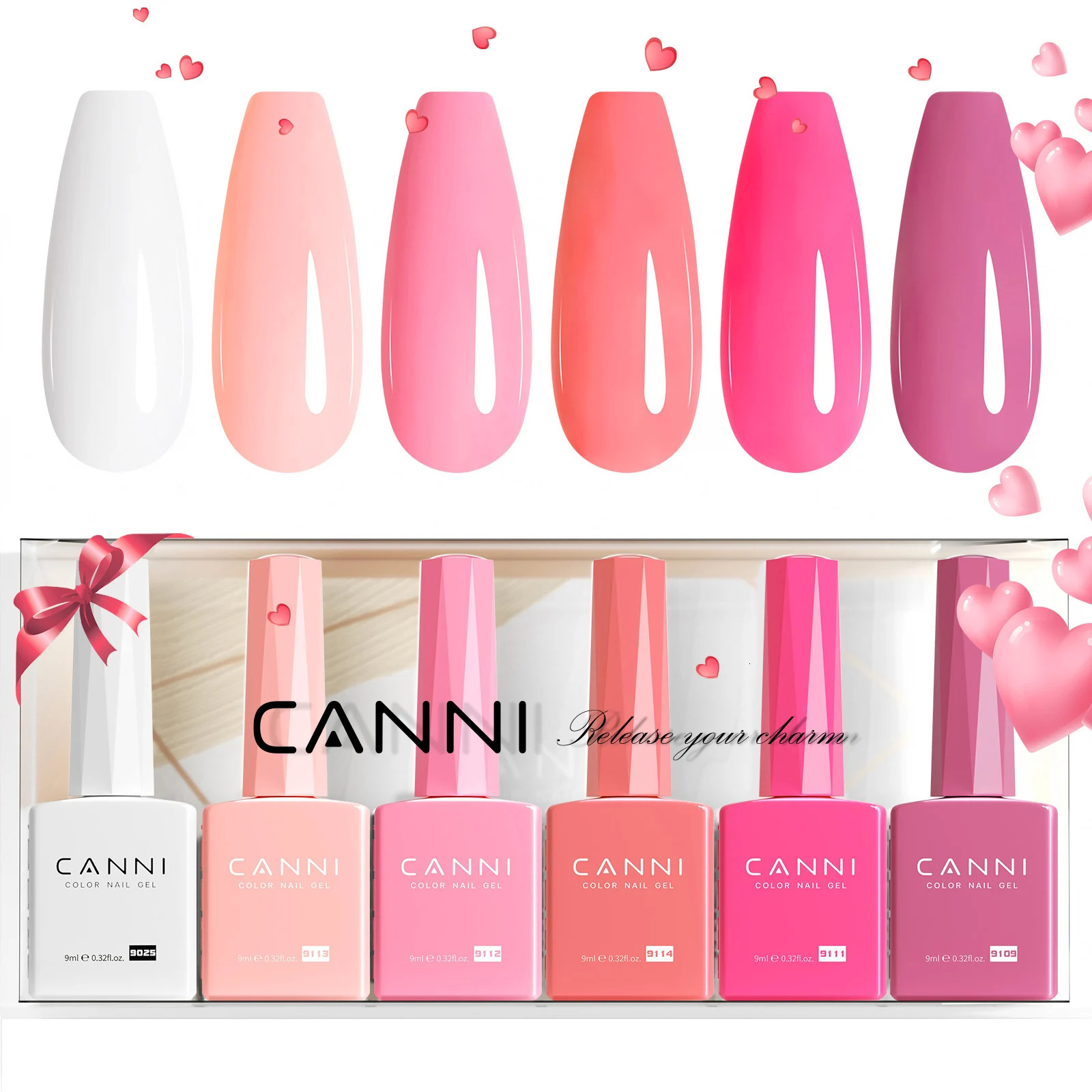 Upgraded HEMA FREE CANNI Nail Gel Polish Kit Light Purple Collection Jelly Pink Natural French Nail n Soak Off UV LED Nails 250314