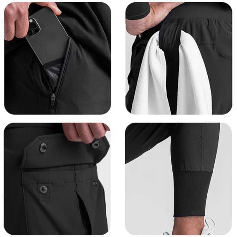 Training Exercise Pants Trousers Mens Sport Running Pants Gym Casual Joggers Pencil Cargo Pants Slim Ice Silk Sweat Trackpants W250318