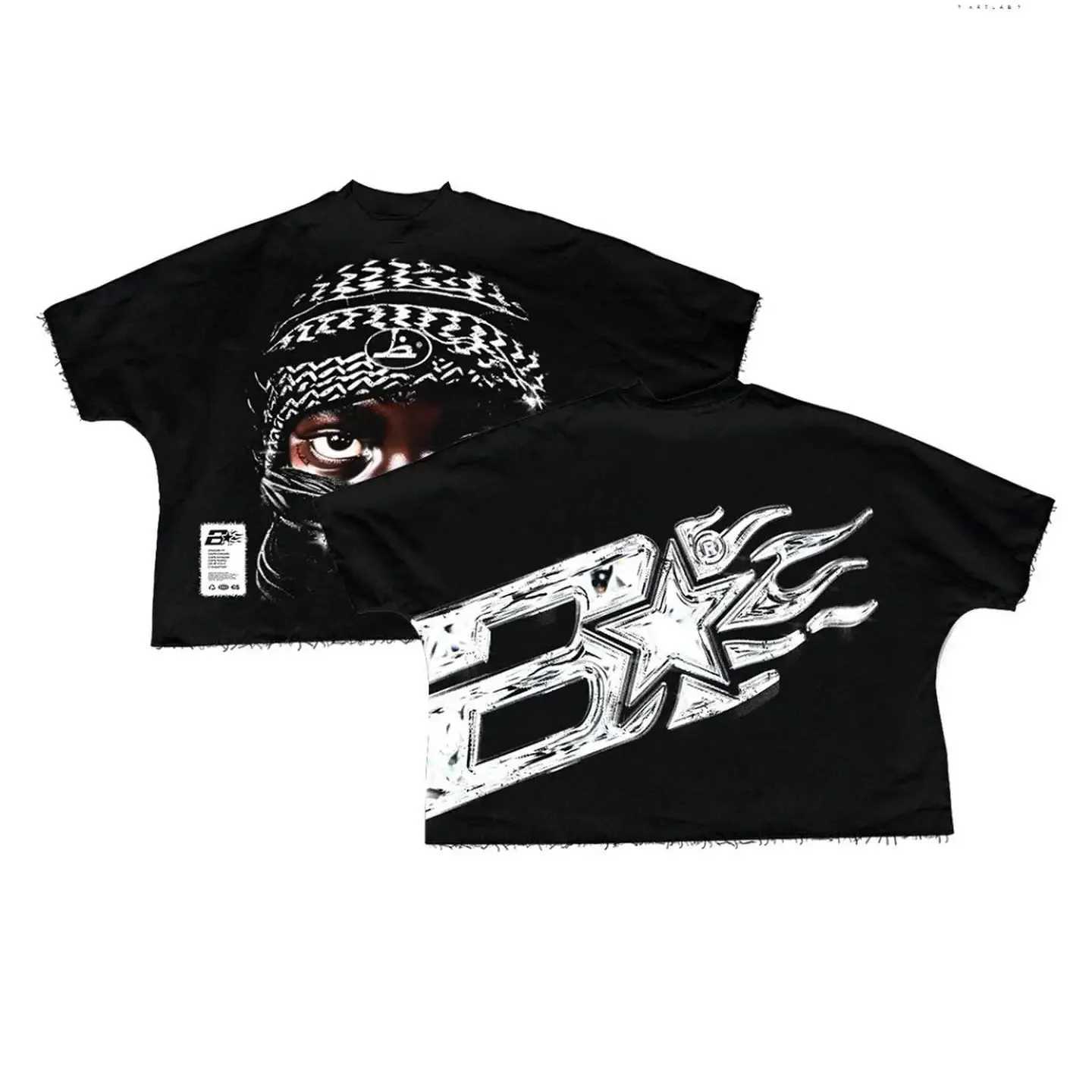 Y2K Retro Mens New Street Clothing Harajuku Hip Hop Alphabet Pattern T-shirt Gothic Cotton Short SleeveXJ250318