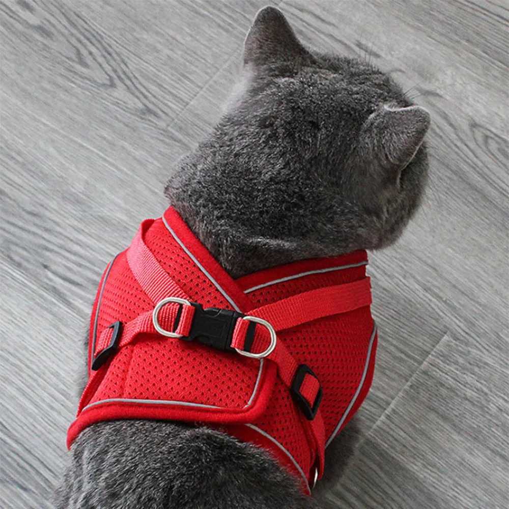 Breathable cat harness with belt anti escape cat vest harness collar for small cats and pets adjustable small dog harness leadT250318