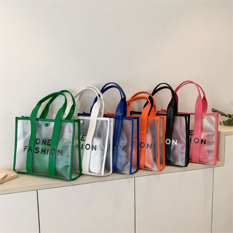 PVC large women's summer fashion tote 2023 new trendy color beach waterproof baozi mother bag