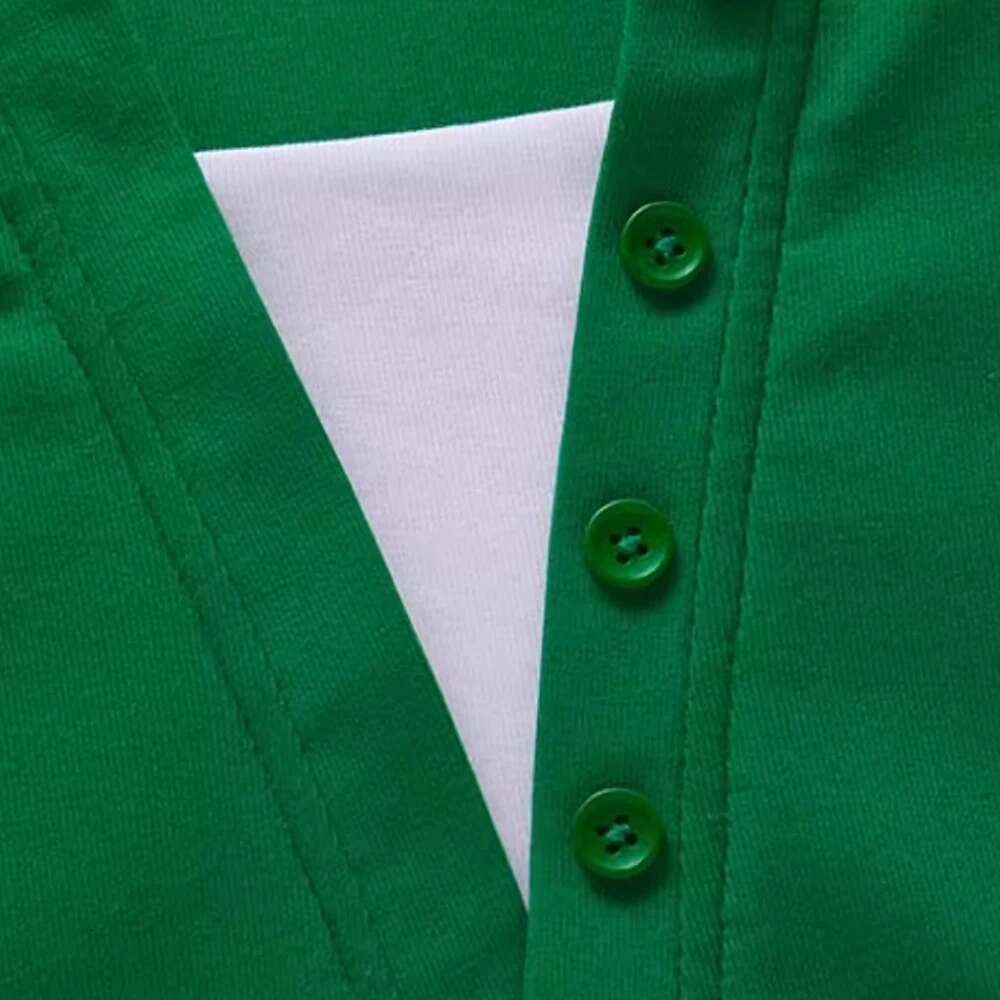 Korean Version Green Pure Cotton Short Sleeved T-Shirt For Women's Summer New High-End Casual Fashion Loose Fake Two-Piece Top