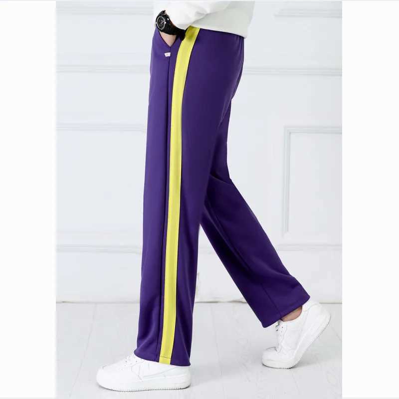 Purple unisex new track pants casual sports pants mens striped Bastik Trouser straight pants jogging simple work pants W250318