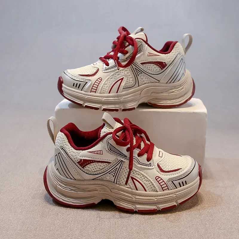 Childrens sports shoes mesh breathable boys and girls running shoes hook and loop 2025 new fashion childrens sports shoes thick soft sole trendXJ25031