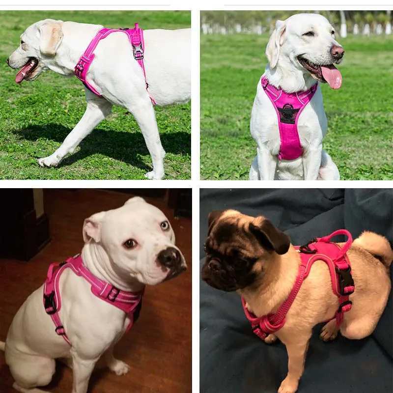 Pet dog harness reflective adjustable breathable vest chest strap suitable for small medium large dogs cats puppies collars dog accessoriesT250318
