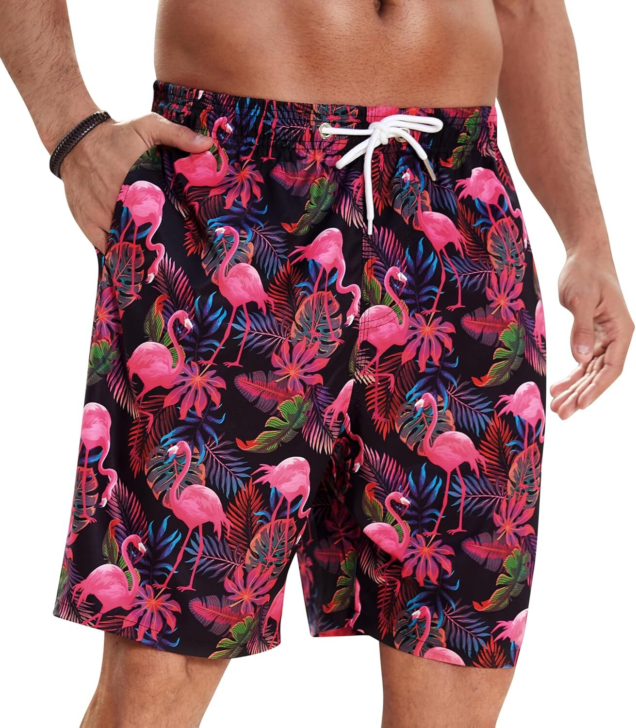 Mens Swim Trunks Quick Dry Swimwear Summer Hawaiian Swimming Beach Shorts with Pocket Bathing Suits for Men fashion