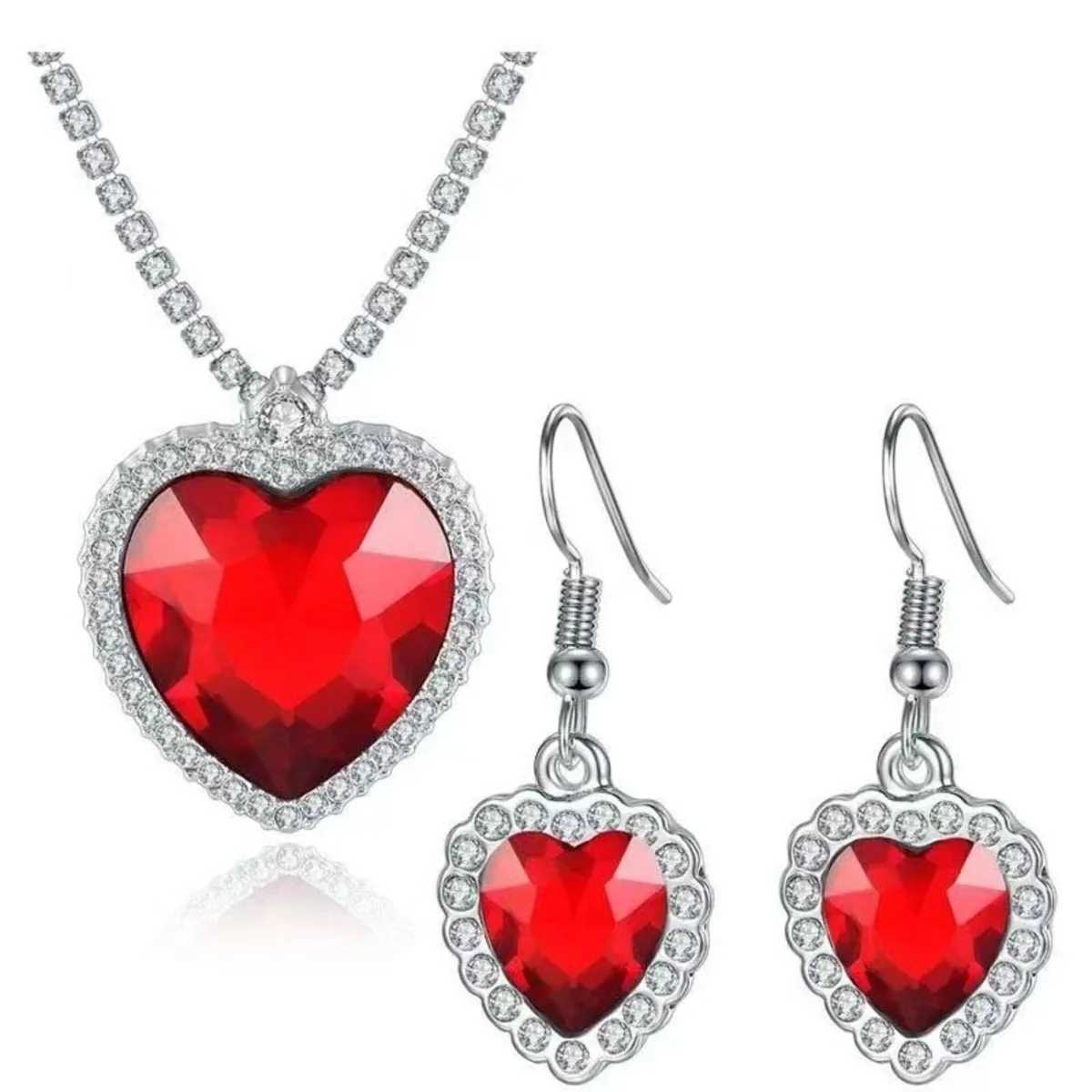 Heart of the Ocean Titanic Blue Pendant Necklace+Velvet Bag New Fashion Flash All Diamond Eternal Love Red Sweater Chain W250318