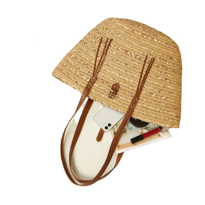 Women's Large Capacity Seaside Travel Holiday Straw Summer Woven Basket Shoulder Bag Designer Bali Shopper Tote